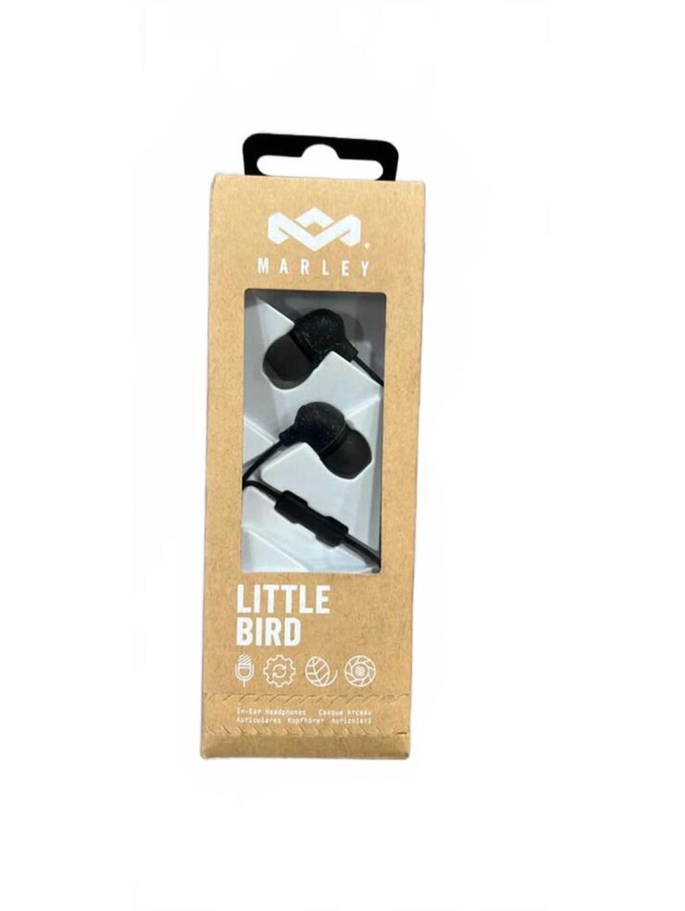 MARLEY Little Bird In Ear Earbuds headphones w Mic. color Black EMJE61BK